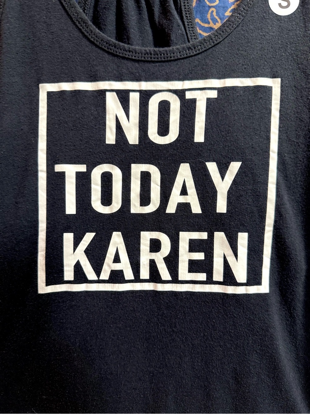 Not Today Karen Graphic Tank Top Size S